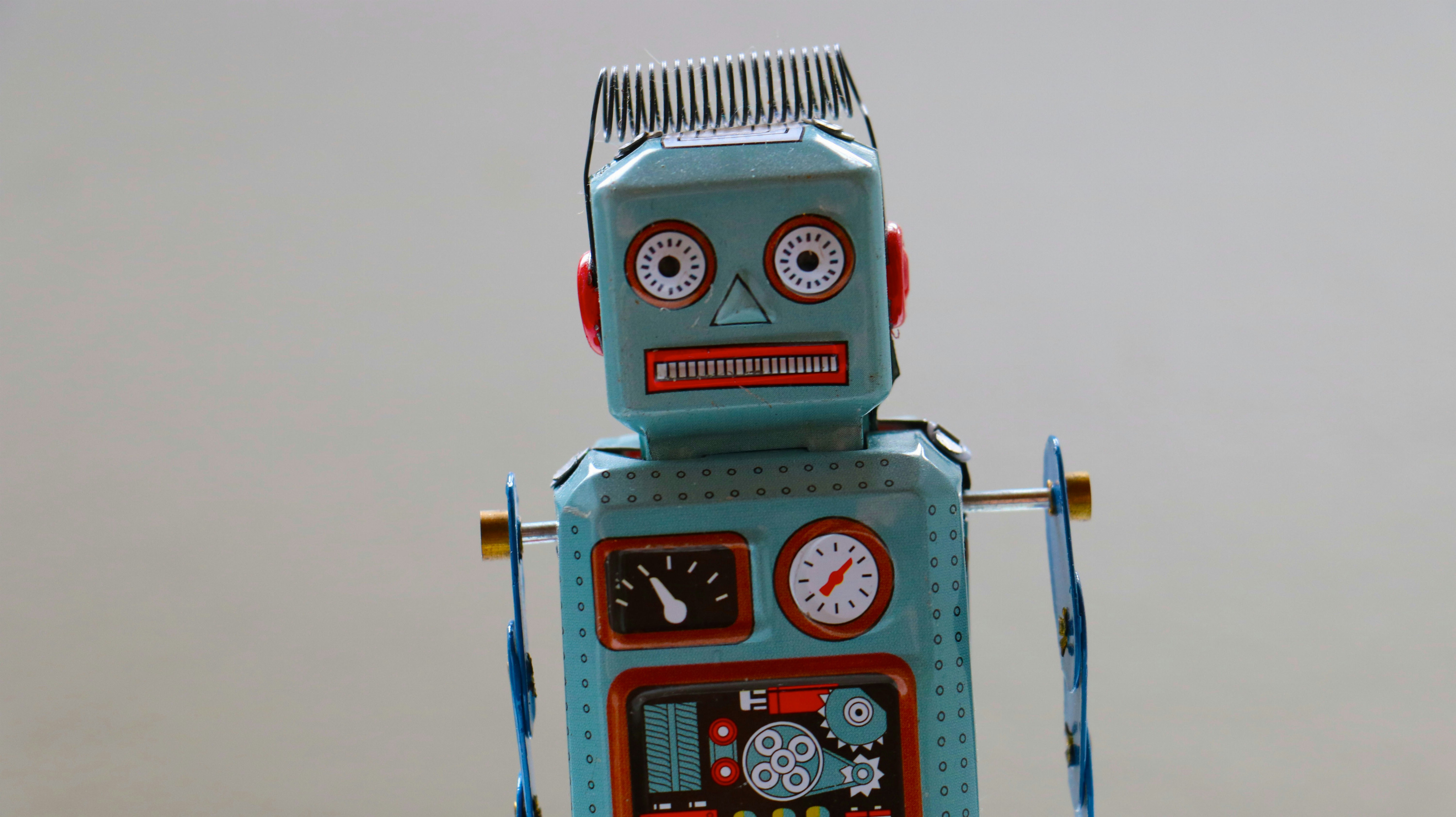 Blue plastic robot
