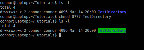 Using the chmod command