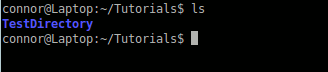 Screenshot of listing the current directory.