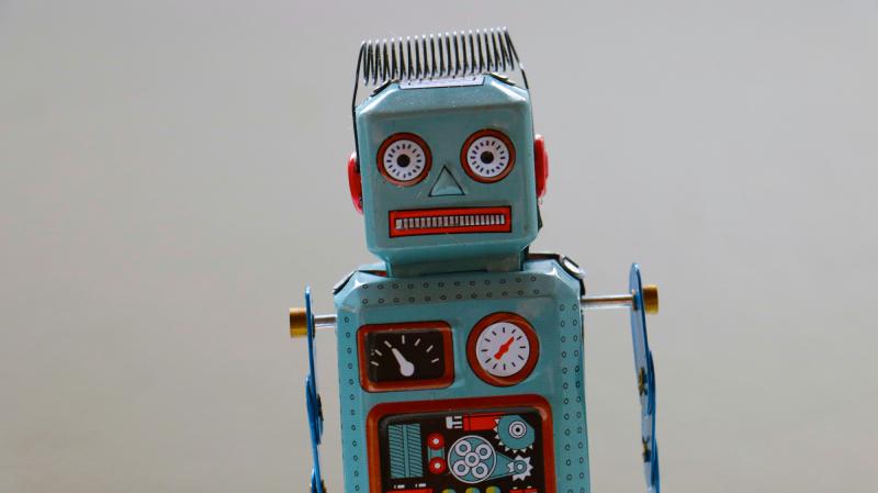 Blue plastic robot
